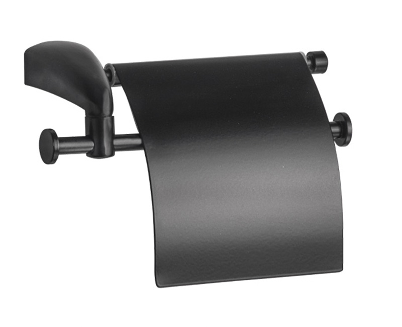 Banyo Aksesuarlar - Hitit Series Black - Wide Cover Paper Holder